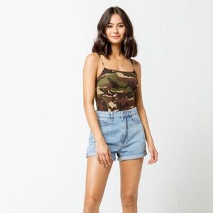FULL TILT Ribbed Camo Bodysuit